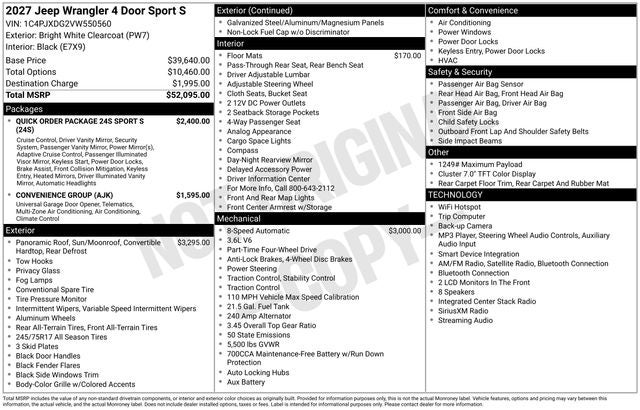 2027 Jeep Wrangler Sport S