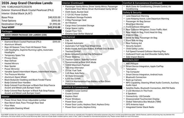 2026 Jeep Grand Cherokee Laredo