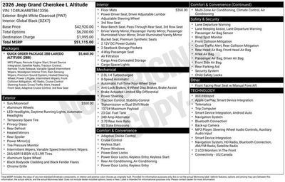 2026 Jeep Grand Cherokee L Laredo Altitude