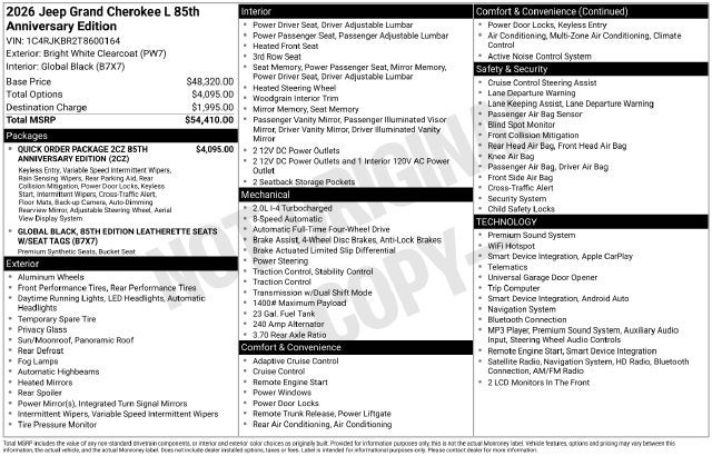 2026 Jeep Grand Cherokee L Limited