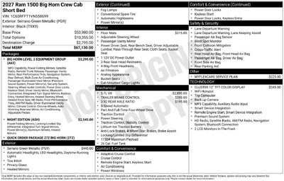 2027 RAM 1500 Big Horn/Lone Star