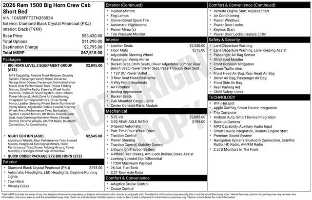 2026 RAM 1500 Big Horn/Lone Star