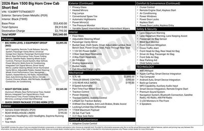 2026 RAM 1500 Big Horn/Lone Star