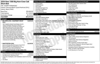 2026 RAM 1500 Big Horn/Lone Star
