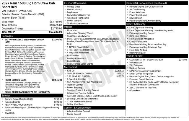 2027 RAM 1500 Big Horn/Lone Star