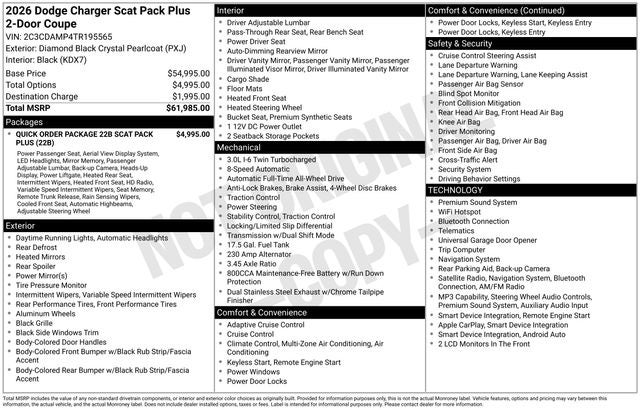 2026 Dodge Charger Scat Pack Plus