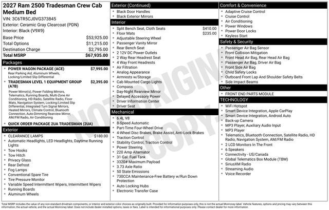 2027 RAM 2500 Tradesman