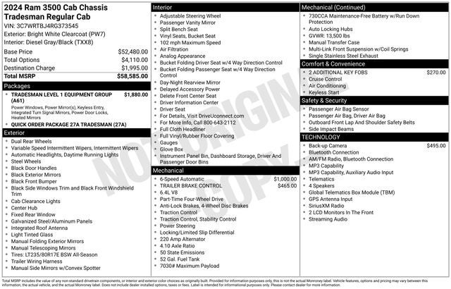 2024 RAM 3500 Tradesman 167.5 WB