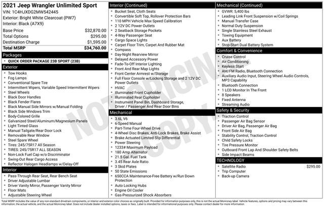 2021 Jeep Wrangler Unlimited Sport 4x4