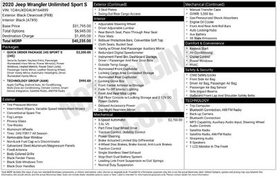 2020 Jeep Wrangler Unlimited Sport S 4x4