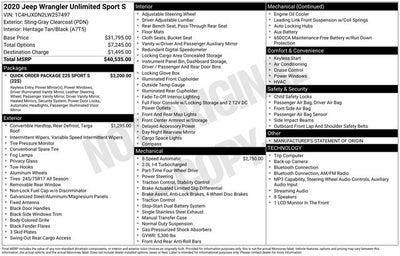 2020 Jeep Wrangler Unlimited Sport S 4x4
