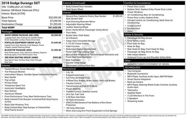 2018 Dodge Durango SXT AWD