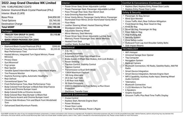 2022 Jeep Grand Cherokee WK Limited 4x4