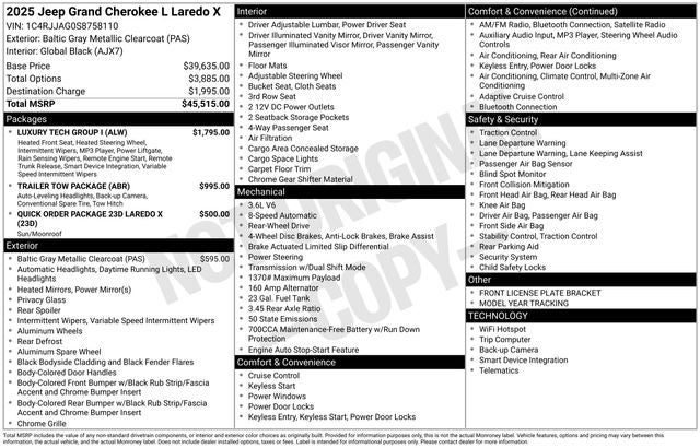 2025 Jeep Grand Cherokee L Laredo X 4x2
