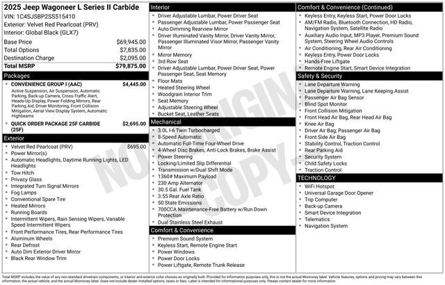 2025 Jeep Wagoneer WAGONEER L CARBIDE 4X4