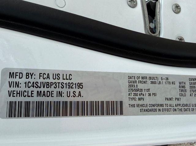 2026 Jeep Grand Wagoneer GRAND WAGONEER LIMITED ALTITUDE 4X4
