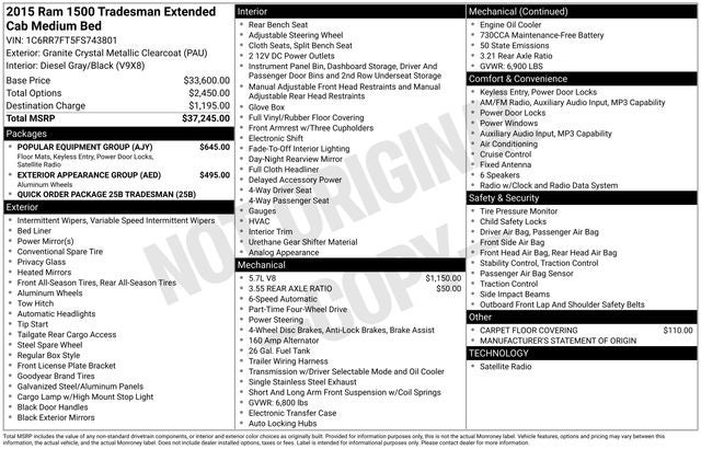 2015 RAM 1500 Tradesman
