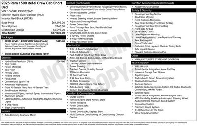 2025 RAM 1500 Rebel Crew Cab 4x4 5'7' Box