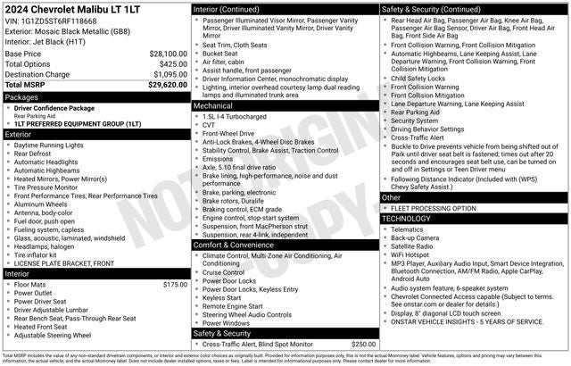 2024 Chevrolet Malibu LT 1LT