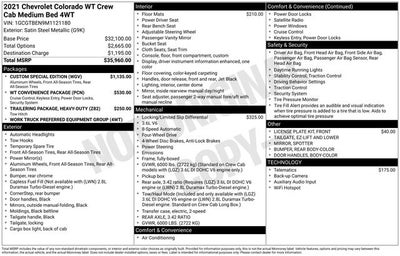 2021 Chevrolet Colorado 4WD Crew Cab Short Box WT