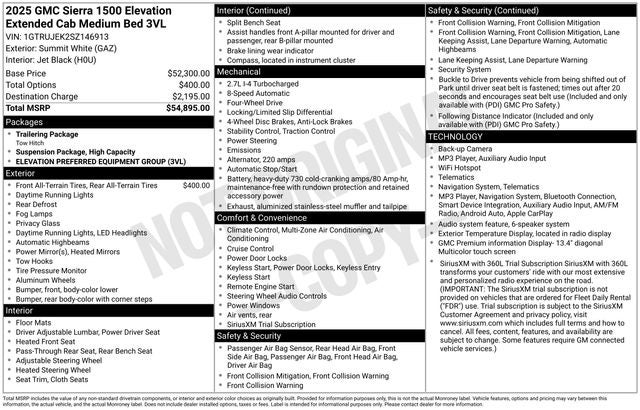 2025 GMC Sierra 1500 Elevation
