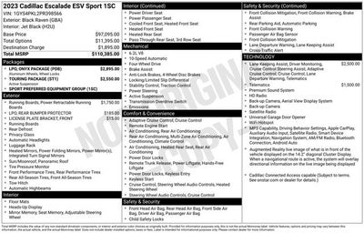 2023 Cadillac Escalade ESV 4WD Sport