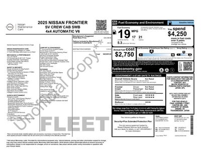 2025 Nissan Frontier Crew Cab SV 4x4