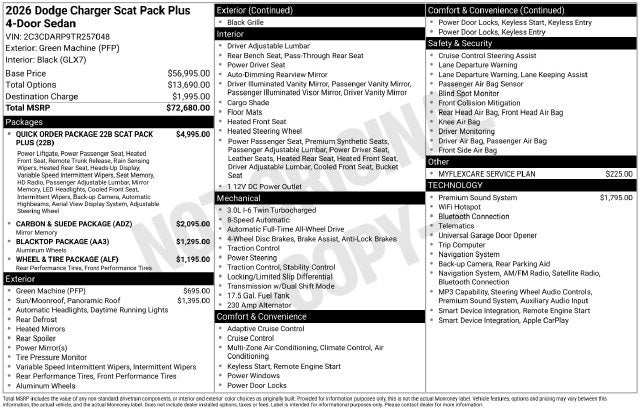 2026 Dodge Charger Scat Pack Plus 4-Door AWD