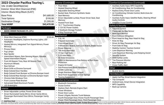 2023 Chrysler Pacifica Touring L