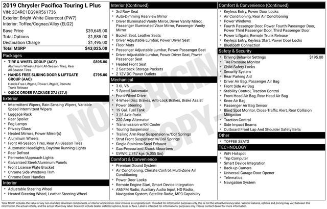 2019 Chrysler Pacifica Touring L Plus