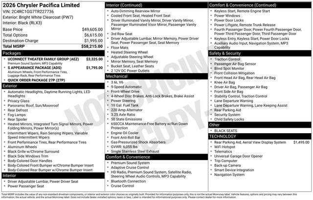 2026 Chrysler Pacifica PACIFICA LIMITED
