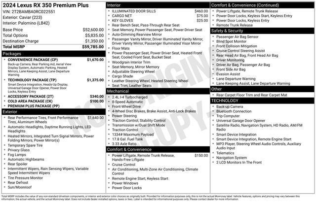 2024 Lexus RX 350 Premium Plus
