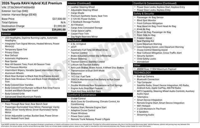 2026 Toyota RAV4 XLE Premium