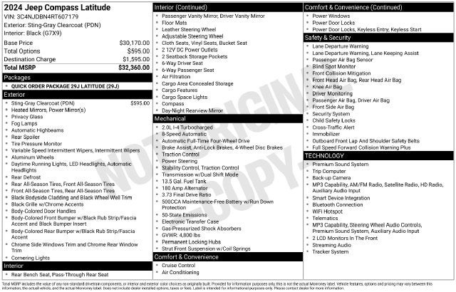 2024 Jeep Compass Latitude 4x4