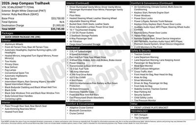 2026 Jeep Compass COMPASS TRAILHAWK 4X4