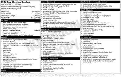 2026 Jeep Cherokee Overland 4x4