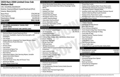 2025 RAM Ram 2500 RAM 2500 LIMITED CREW CAB 4X4 6'4' BOX