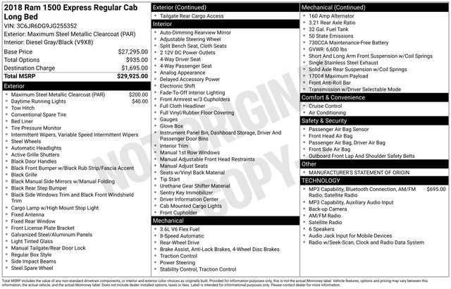 2018 RAM 1500 Tradesman Regular Cab 4x2 8' Box