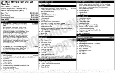 2018 RAM 1500 Big Horn Crew Cab 4x4 5'7' Box