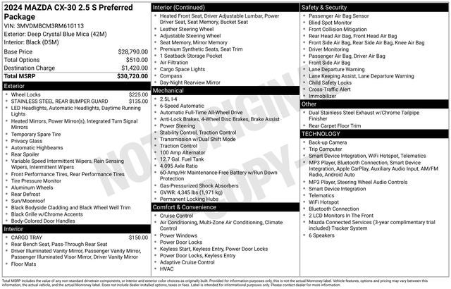 2024 Mazda Mazda CX-30 2.5 S Preferred Package