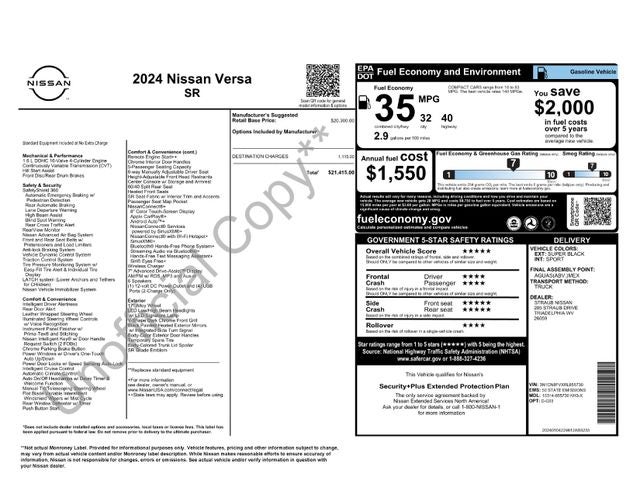 2024 Nissan Versa 1.6 SR