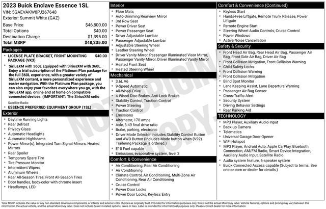 2023 Buick Enclave Essence