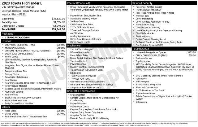 2023 Toyota Highlander L