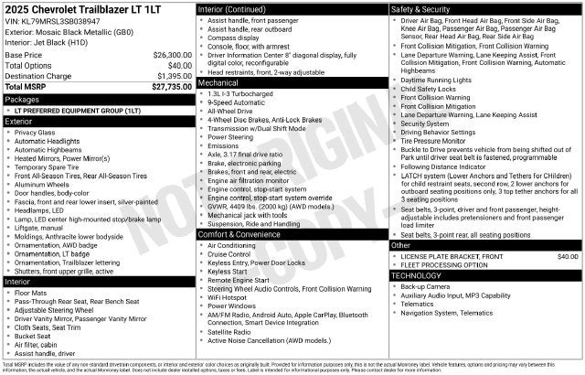 2025 Chevrolet TrailBlazer LT