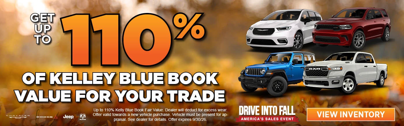 Trade Now for UP TO 110% of KBB!